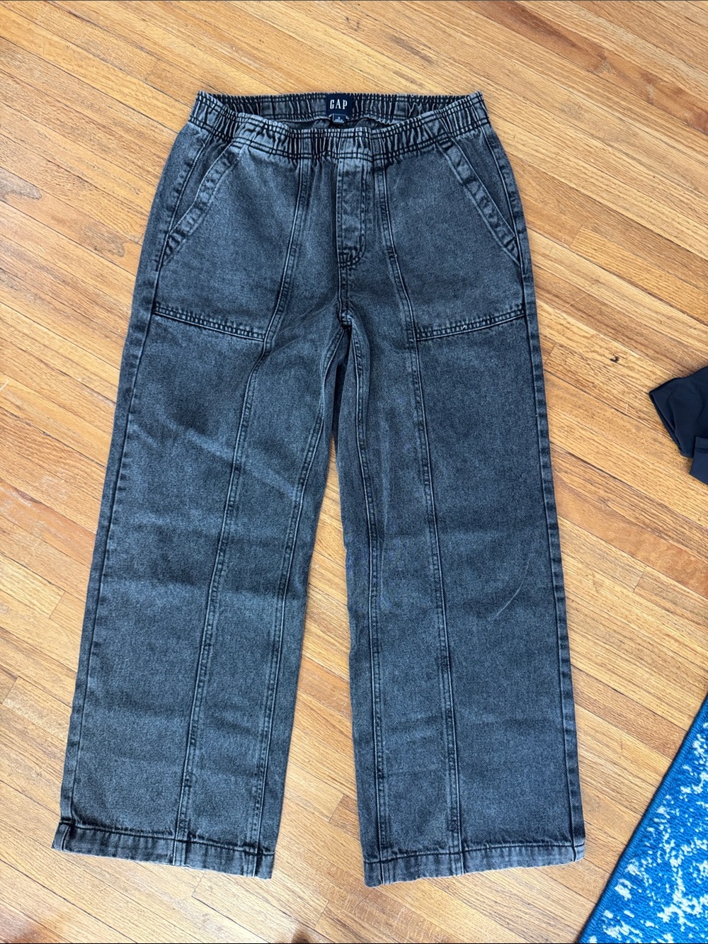 GAP Gray Washed Elastic Waist Denim Shorts